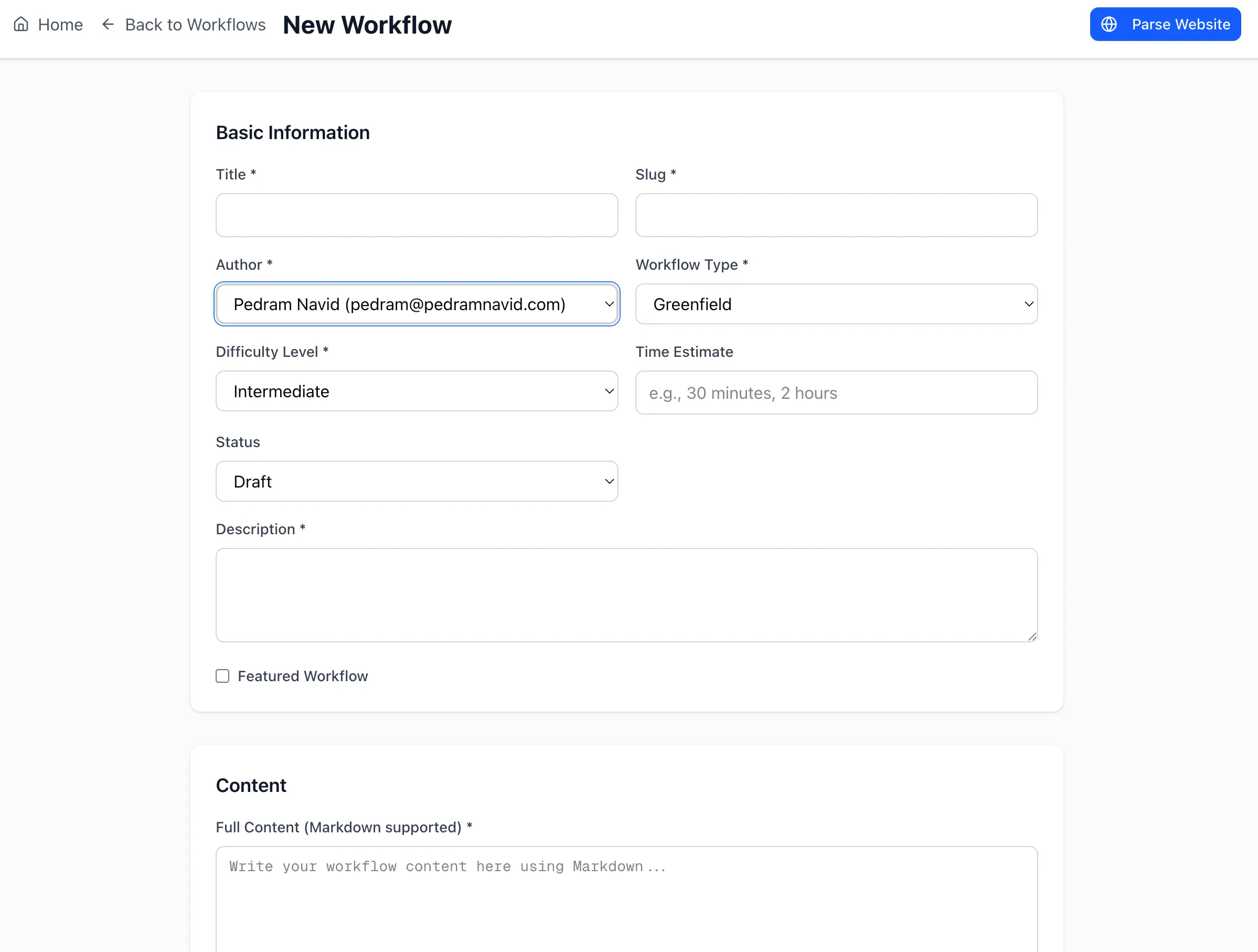 new workflow